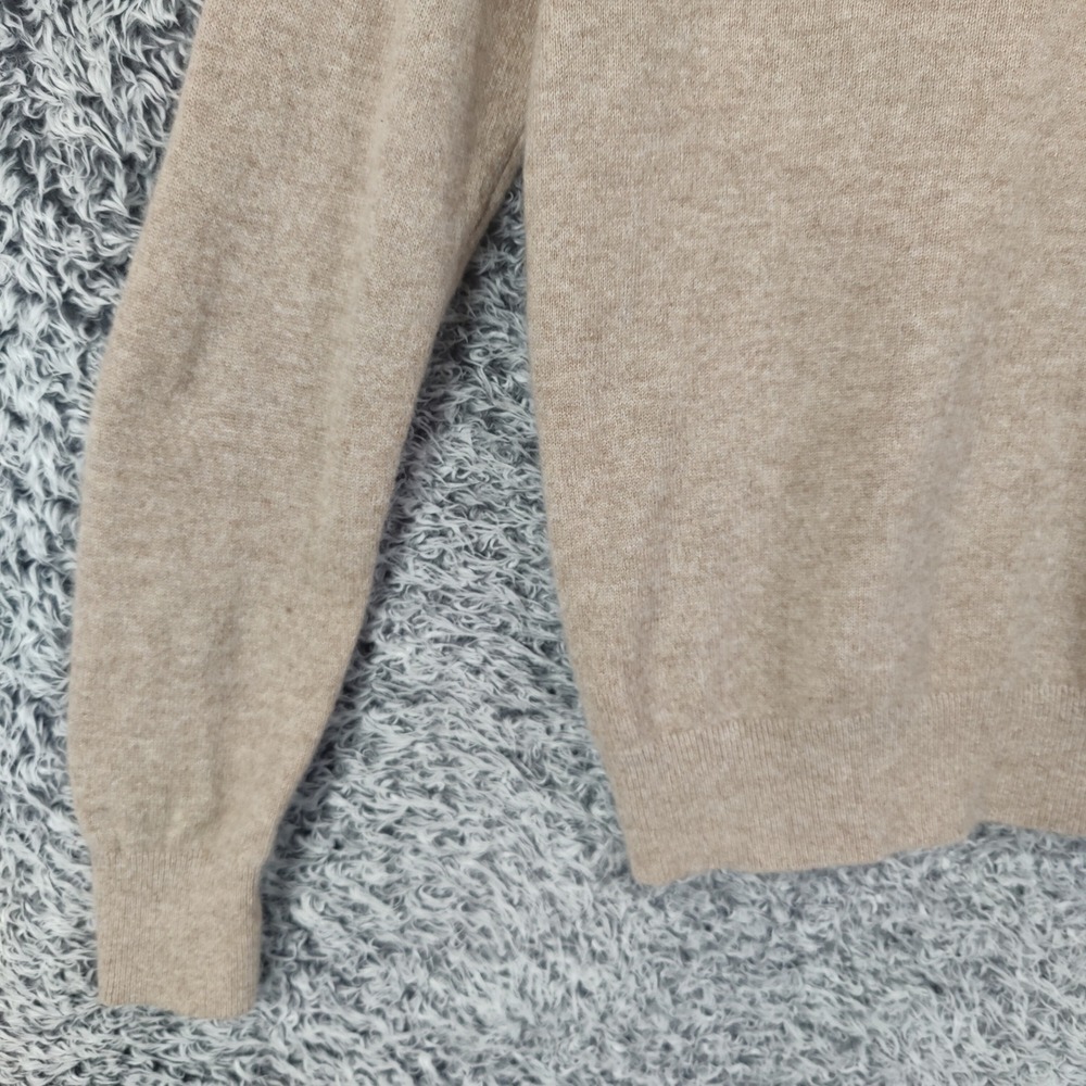 Quince 100% Cashmere Luxe Crew Neck Long Sleeve Sweater Top Women Medium Beige - Picture 12 of 15